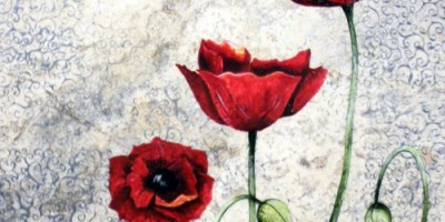 Modern Poppies, 18" x 18"