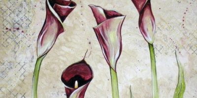 Modern Calla Lilies 18x18