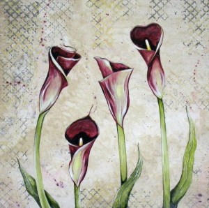 Modern Calla Lilies 18x18