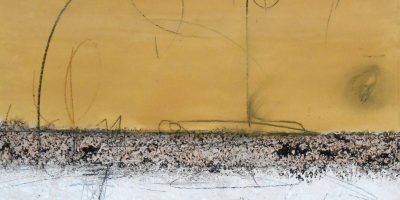 Graphite and Chamois Abstract Tile, 18"x18"