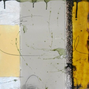 French Gray and Butterscotch Abstract Tile