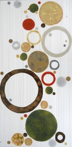 Tres Mod Circles Abstract Tile, 12"x24"
