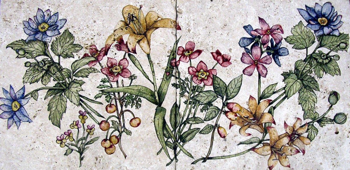 Secret Flower Garden – Custom Hand-Painted Tile Artwork