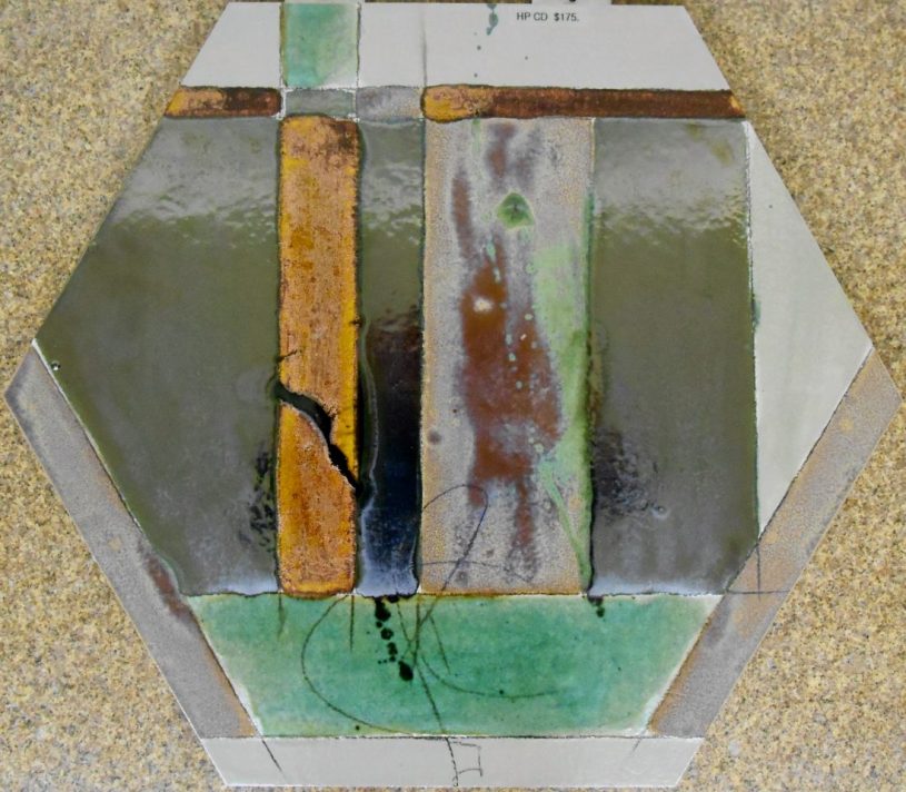 Sea Mist Green Hexagon Abstract Tile