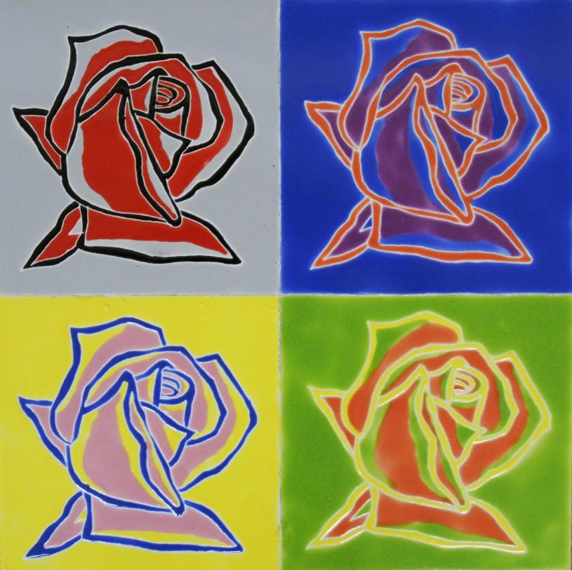 Pop Art Roses, 12"x12"