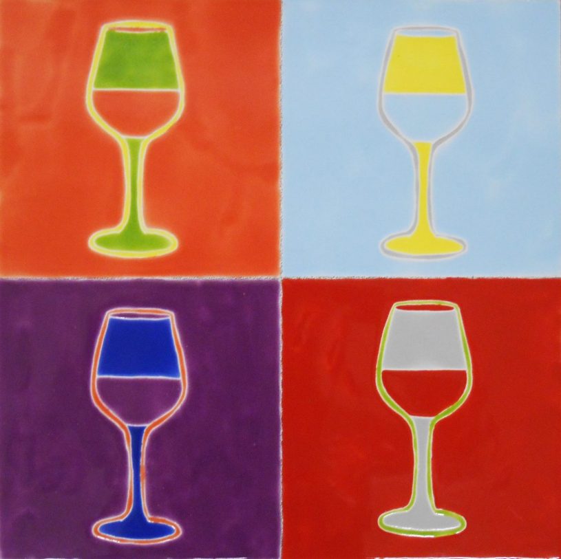 Pop Art Wine Goblets, 12"x12"