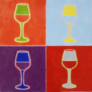 Pop Art Wine Goblets, 12"x12"