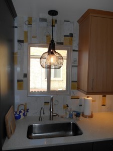 Mid-Century Abstract Tile in a Kitchen