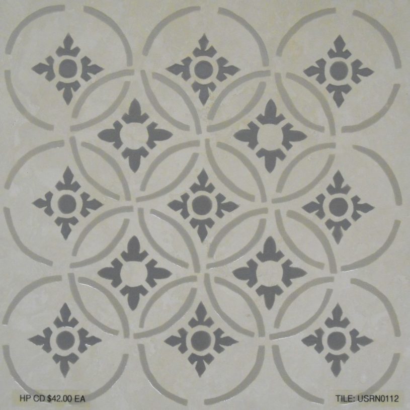 Stately Stone Gray Deco, 12"x12"