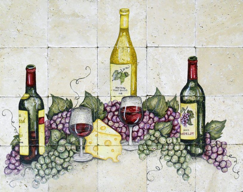 Timeless Wine and Grapes 24x30