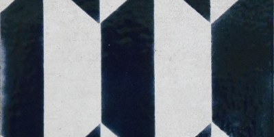 Deep Aegean Blue Geometric Tile, 6"x6"