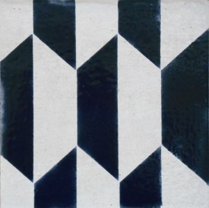 Deep Aegean Blue Geometric Tile, 6"x6"