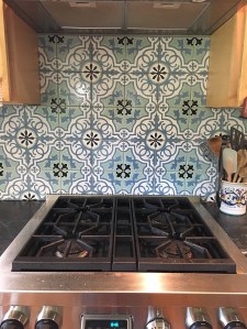 6"x6" Sophisticated Sage Filigree Tiles Installed