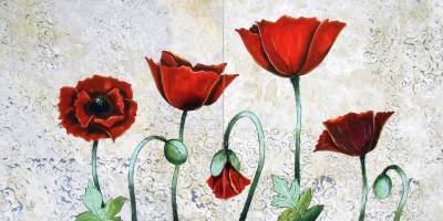 Vibrant Poppies, 12"x24"