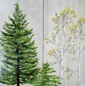 Stunning Aspen and Pine, 24"x24"
